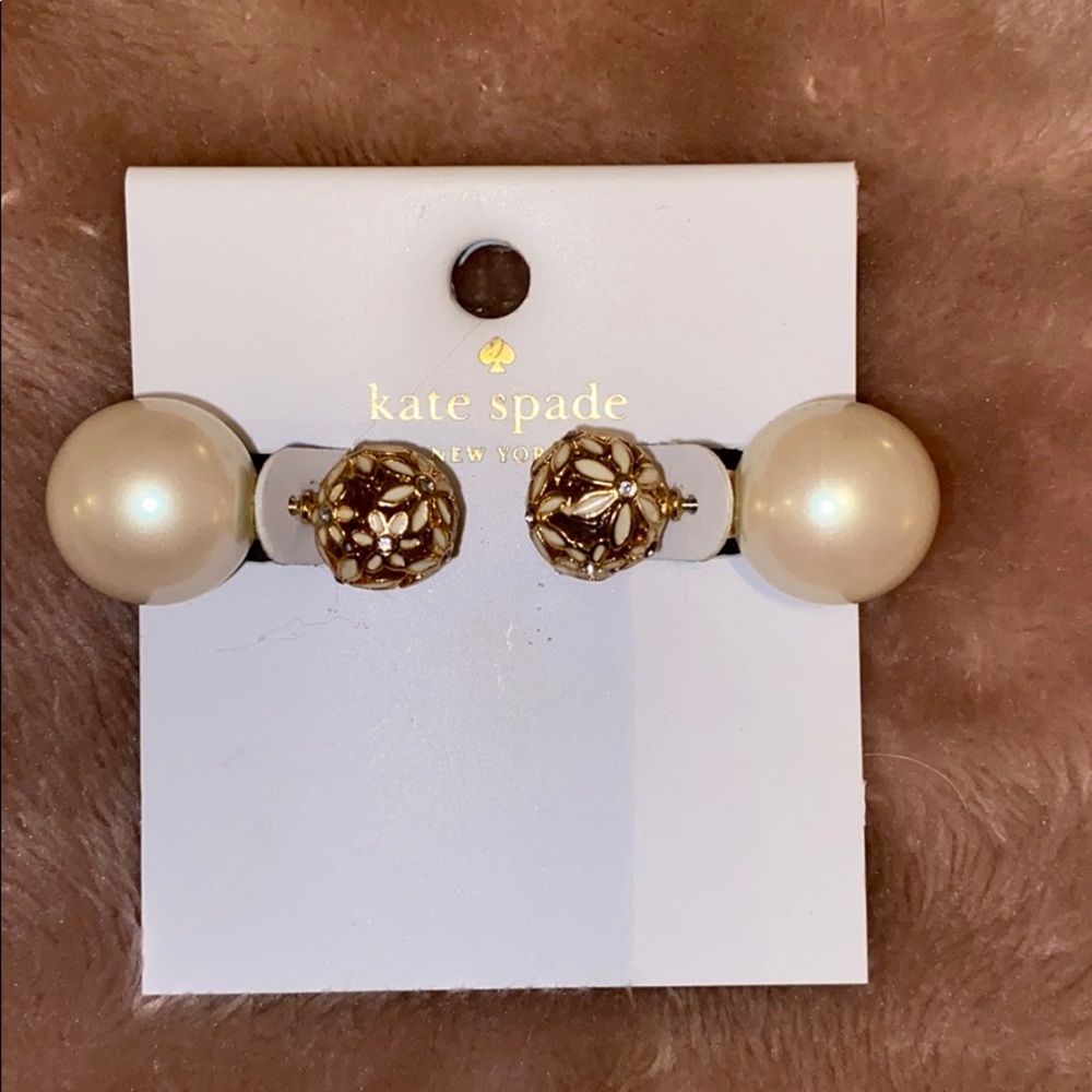 Kate Spade Reversible Pearl Floral Earrings